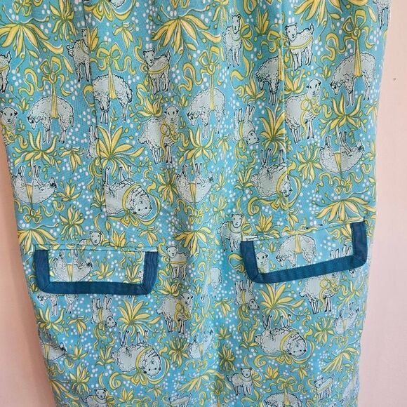 Brooks Brothers Cotton Vintage Lamb Print Shift Dress Size 0 - Picture 6 of 10